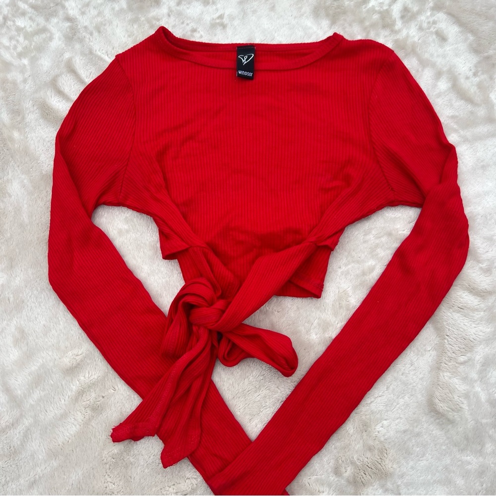 Red Ribbed Tee